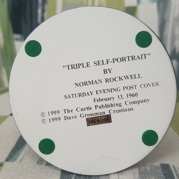 Norman Rockwell Triple Self-Portrait Figurine 1999 90's Grossman Creations - Picture 14 of 15